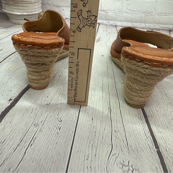 born drilles wedge sandal brown flower detail coquette girl boho western sz 8 - Picture 4 of 8